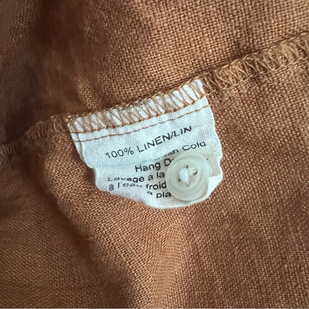 Beaton Rust Linen Gathered Dress - Picture 7 of 7
